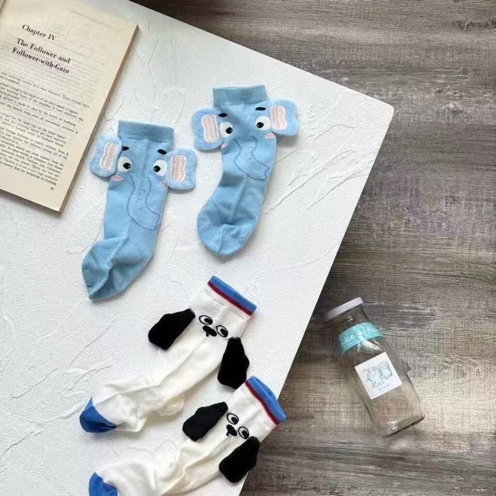 3D Animal Crew Socks For Kids, Cute Puppy & Elephant Plush Socks, Cartoon Novelty Socks For Toddlers
