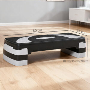 Aerobic-Stepper 3-stufig Höhenverstellbar 80 X 31 X 20 Cm Schwarz+Grau