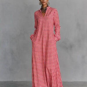 Loose Figure-flattering Below-the-knee Casual Shirt Dress