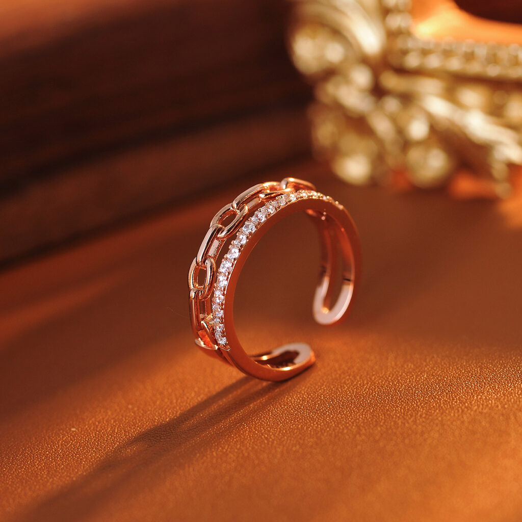 Light-luxury Niche-design Chain Ring For The Index Finger