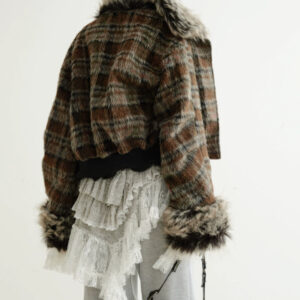 Two-way Wear Plaid PU Faux Leather Jacket