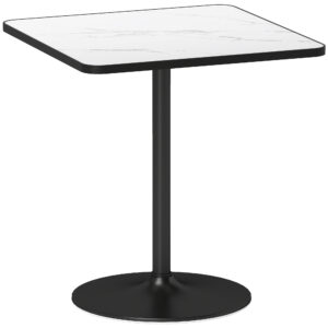 Esstisch, 70 X 70 Cm Quadratischer Küchentisch Für 4 Personen Mit Marmor-Optik Für Küche Weiß
