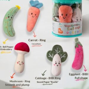 Cartoon Vegetable And Fruit Set Hand-Rattle Baby Toy For Grasping Practice Months