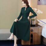 Womens Long-sleeved Dress For Spring And Autumn