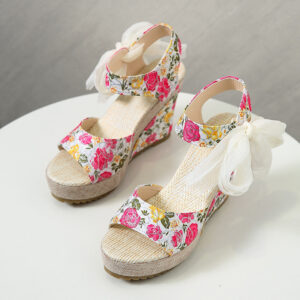 Women's Fashion Plus-Size Printed Lace Sandals