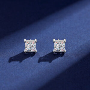 Minimalist And Elegant Princess-cut Square Stud Earrings