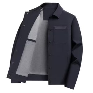 Mens Lapel Jacket With Buttoned Placket Top Coat