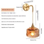 Retro Glass Wall Sconce Japanese-style Brass Bathroom Light