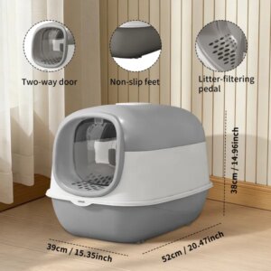 Thick Material Gray E24 Cat Litter Box, Stable And Durable Structure, More Reliable Cross-border Quality