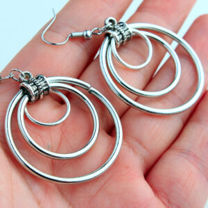 Gothic Ancient Tribe Triple Hoop Earrings