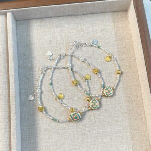 1pc 999 Sterling Silver Enamel Charm Bracelet, Chinese Style, Perfect For Daily Wear And Valentine's Gift