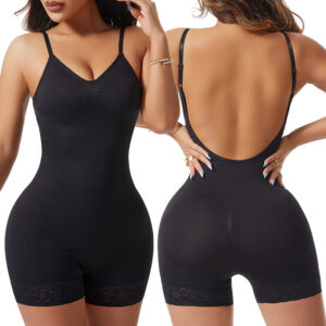 Womens Sexy Back Tummy-control Butt-lifting Camisole Bodysuit
