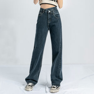 Irregular Design Relaxed Fit Straight-leg Jeans