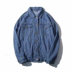 Mens Casual Versatile Loose-fit Denim Jacket