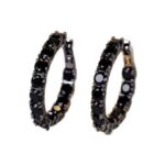 Versatile Dark-style Black Fully Diamond-studded Earrings