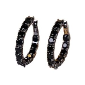 Versatile Dark-style Black Fully Diamond-studded Earrings