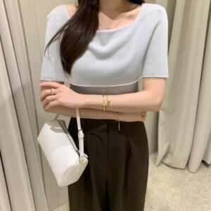 Elegant All Matching Short Sleeved Knitted Cardigan For Women
