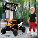 12V Elektroauto Für Kinder, Fernbedienungsfunktion, Gurt, Hupe, LED-Lichter, USB-Port, Für 3-5 Jahre, Orange