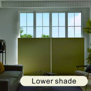 Raised Flag Day-Night Shade With Remote Control And Solar Panel-Full Blackout Motorized Shades For Home And Office-Cordless Organ Shade-Cordless Cellular Shade-Khaki