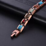 Red Copper Magnetic Blue Turquoise Womens Bracelet