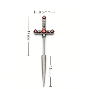 F136 Titanium Alloy Stud Earrings Sacred Sword Ear Rings
