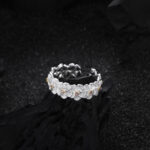 Niche Chinesestyle Zircon Ring For Women Paveset Gardenia Design