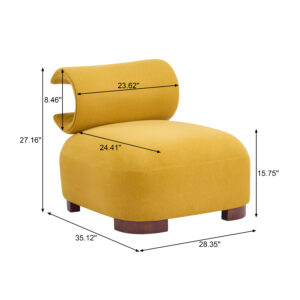 Modern Yellow Polyester Accent Chair For Living Room - Pet-Friendly, 330 Lbs Weight Capacity, Stylish & Durable Design