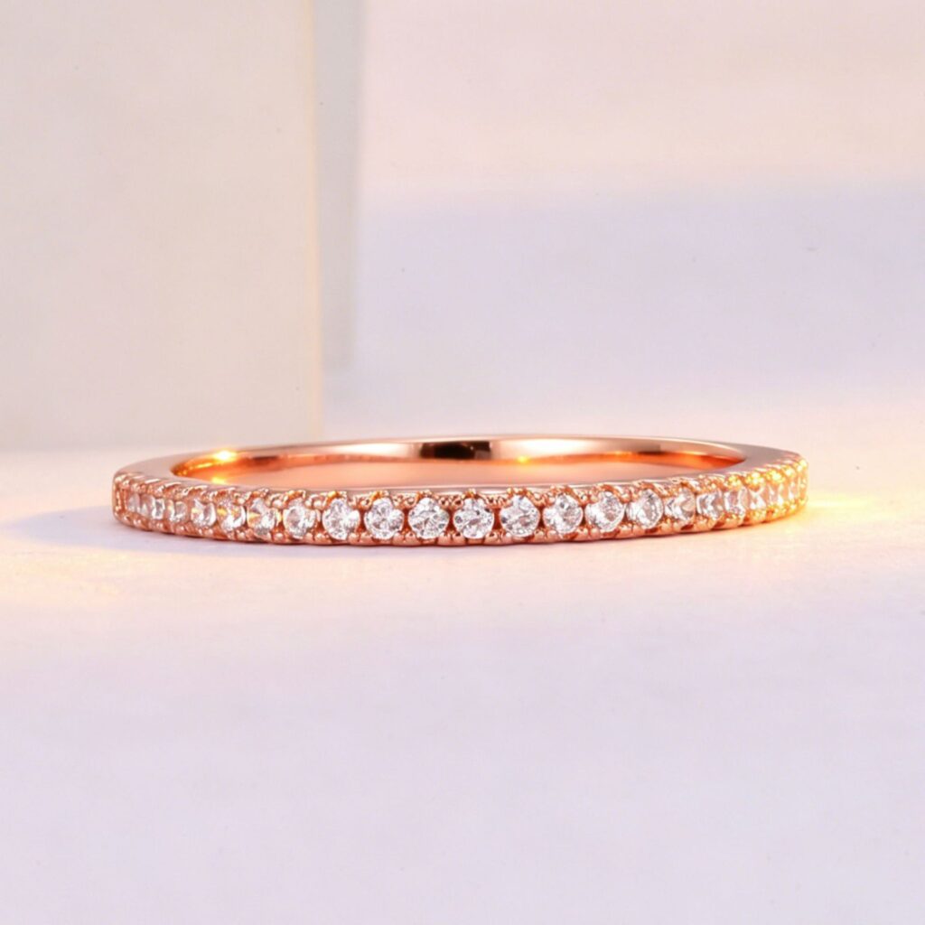Half Wrap Fully Paved Ring For Women Featuring Micro Paved Cubic Zirconia
