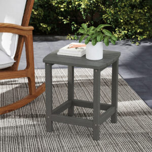 Gartentisch, Wetterfest Balkontisch Aus HDPE, Esstisch Outdoor Campingtisch Für Garten Terrasse Balkon 48x37x46 Cm Grau