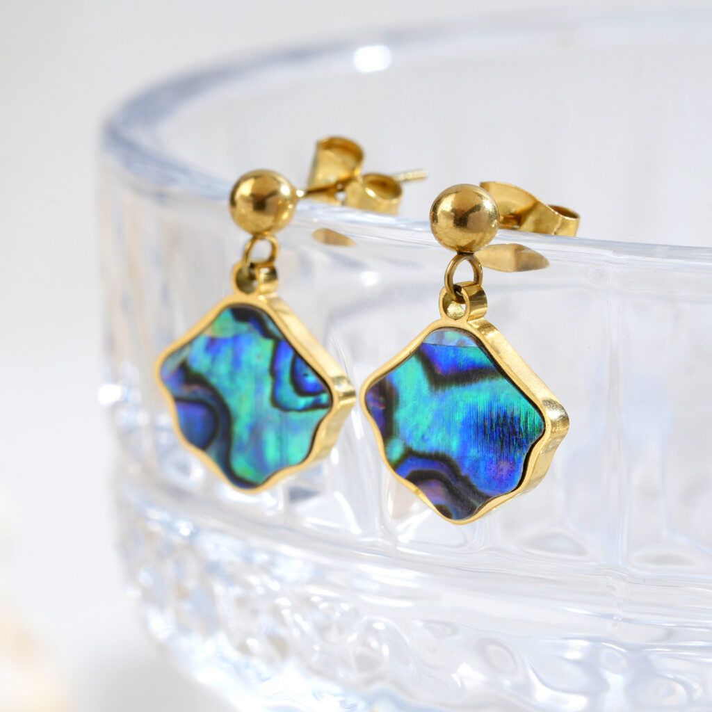 Personalized Abalone Shell Stud Earrings