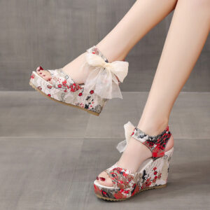 Women's Fashion Plus-Size Printed Lace Sandals