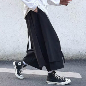 Hip-hop Casual Faux Two-piece Wide-leg Pants