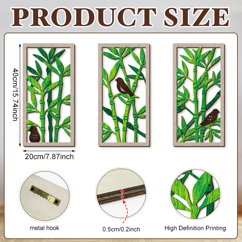 Household Wooden Craft Wall Decoration - Image 2