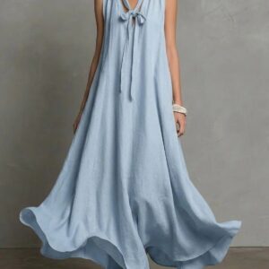 Casual Chic Linen-Cotton Dress Womens Wear