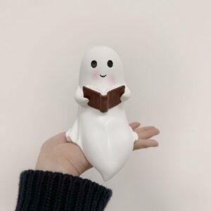 Halloween Ghost Reading Book Statue Ornament Resin Craft Home Decoration