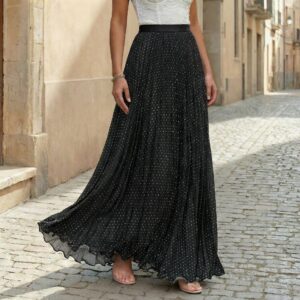 Retro Polka-dot Swing Dress Casual Holiday Long Skirt