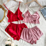 Fashionable And Sexy Backless Strap Dress And Shorts Twopiece Set