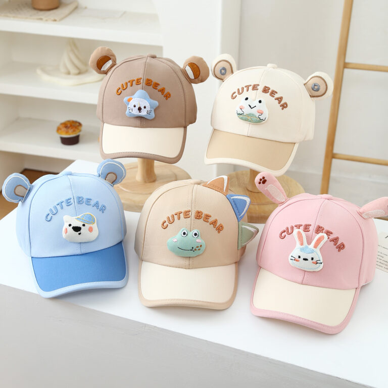 Children’s Multi-color Edge-sewn Three-dimensional Cartoon-style Combined Korean-style Sweet Baseball Cap, Suitable For Daily Outings And Travels