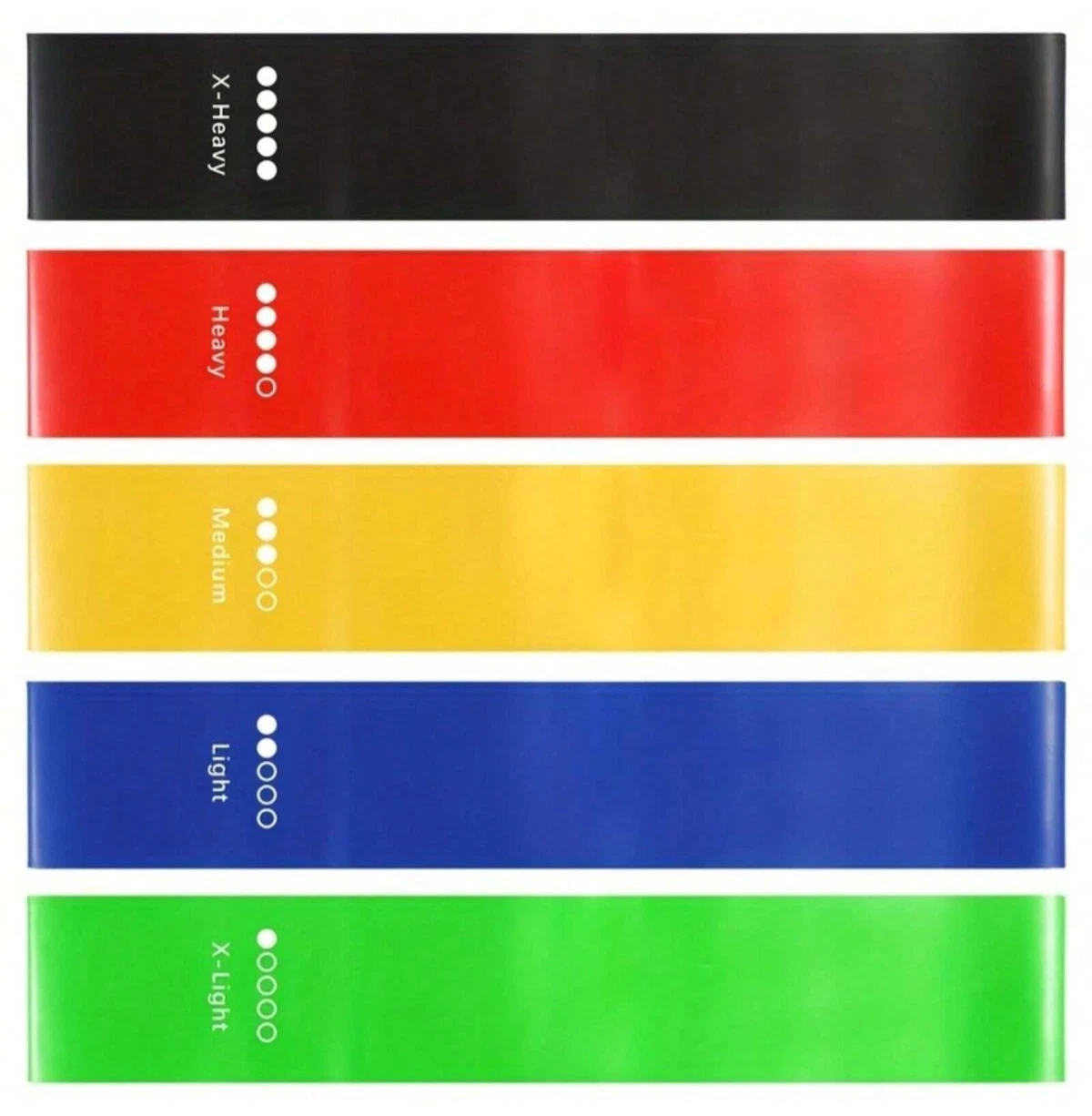 Resistance Bands Loop Set Of 5 Exercise Strength Workout Fitness Yoga Booty Band Training - Image 6
