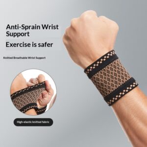 Sweat-absorbing Copper-fiber Nylon Knitted Compression Wrist Support