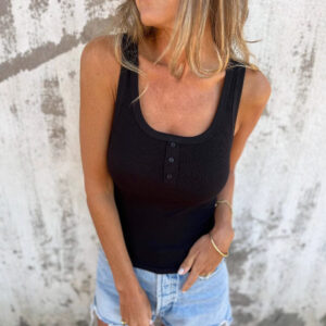 Womens Ribbed Slim-Fit Button-Down Vest