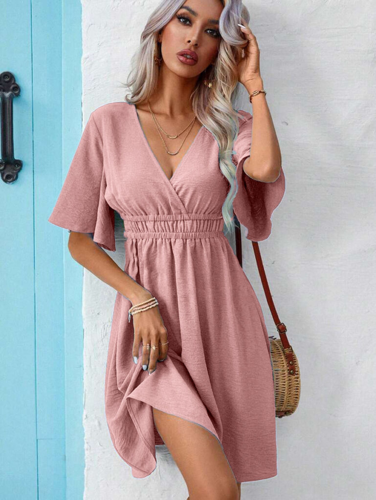 Fitted-waist Casual Holiday Dress For Women