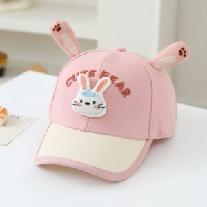 Children's Multi-color Edge-sewn Three-dimensional Cartoon-style Combined Korean-style Sweet Baseball Cap, Suitable For Daily Outings And Travels