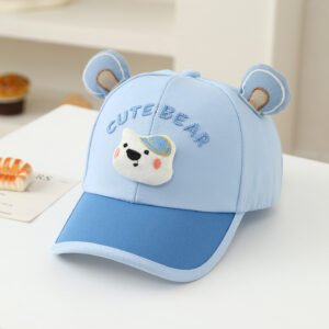 Children's Multi-color Edge-sewn Three-dimensional Cartoon-style Combined Korean-style Sweet Baseball Cap, Suitable For Daily Outings And Travels