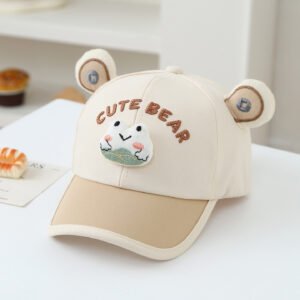 Children's Multi-color Edge-sewn Three-dimensional Cartoon-style Combined Korean-style Sweet Baseball Cap, Suitable For Daily Outings And Travels