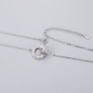 1pcs 999 Sterling Silver Rotatable Coin Circle Necklace, Elegant Trendy Style, Perfect For Date Night & Outings