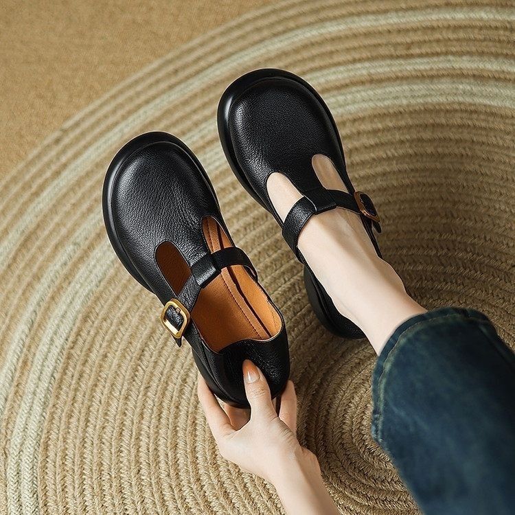 Springautumn Non-slip Leather Shoes Comfortable Mary Jane Shoes