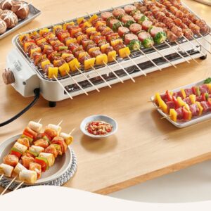 1500W Electric Barbecue Grill 2 In 1 Indoor BBQ Griddle Hot Plate Smokeless