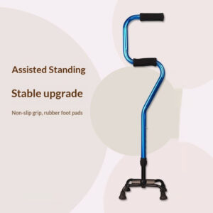 Drop-resistant Cane Rehabilitation Arch-shaped Quad Cane With Adjustable Height