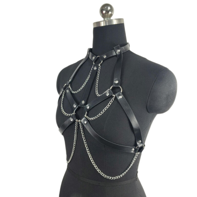 Women’s Fashion Leather Strap With Chain Performance Costumes Accessories